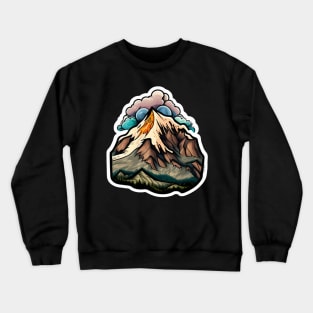 Storm Clouds over Mountain Peak Sticker Crewneck Sweatshirt